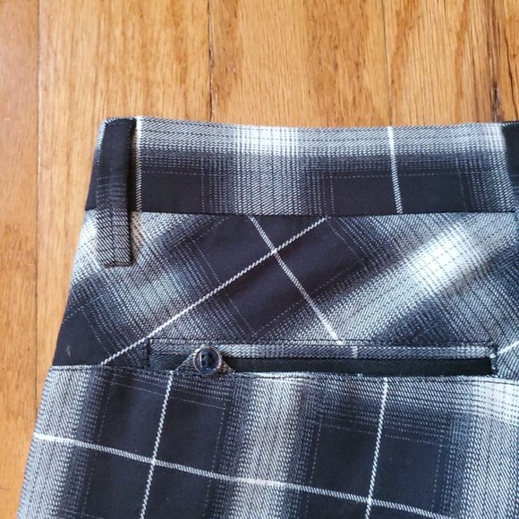 TR Premium Ricardo Pants Men 32 Slim Fit Plaid Black White Grey - Picture 7 of 7